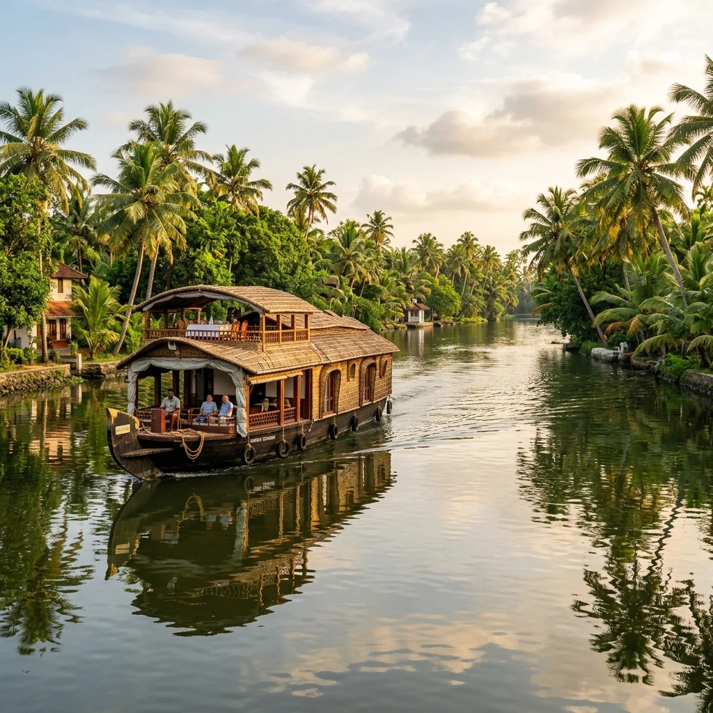 Kerala houseboat landscape