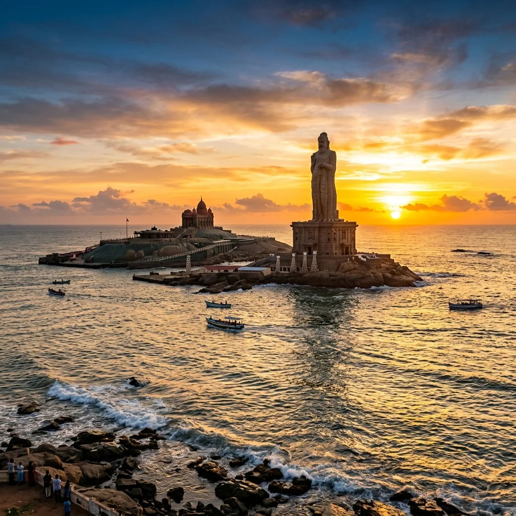 Kanyakumari Sea Sunrise and Monuments